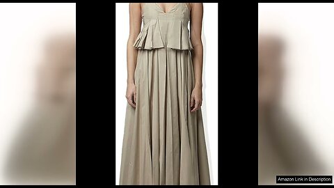 Christian Cowan Khaki Pleated Maxi DressRaw hem pleated maxi dress in a contemporary Khaki Review