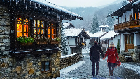 Enchanting Snowfall in Bansko, Bulgaria | Old Town, Mountains & Ski Resort