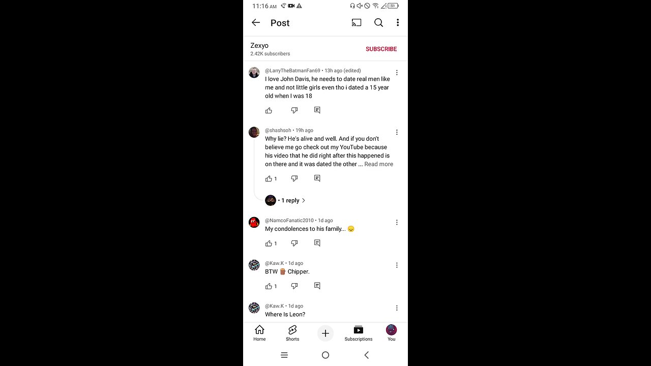 catching zexyo impersonating people and both commenting his own stuff