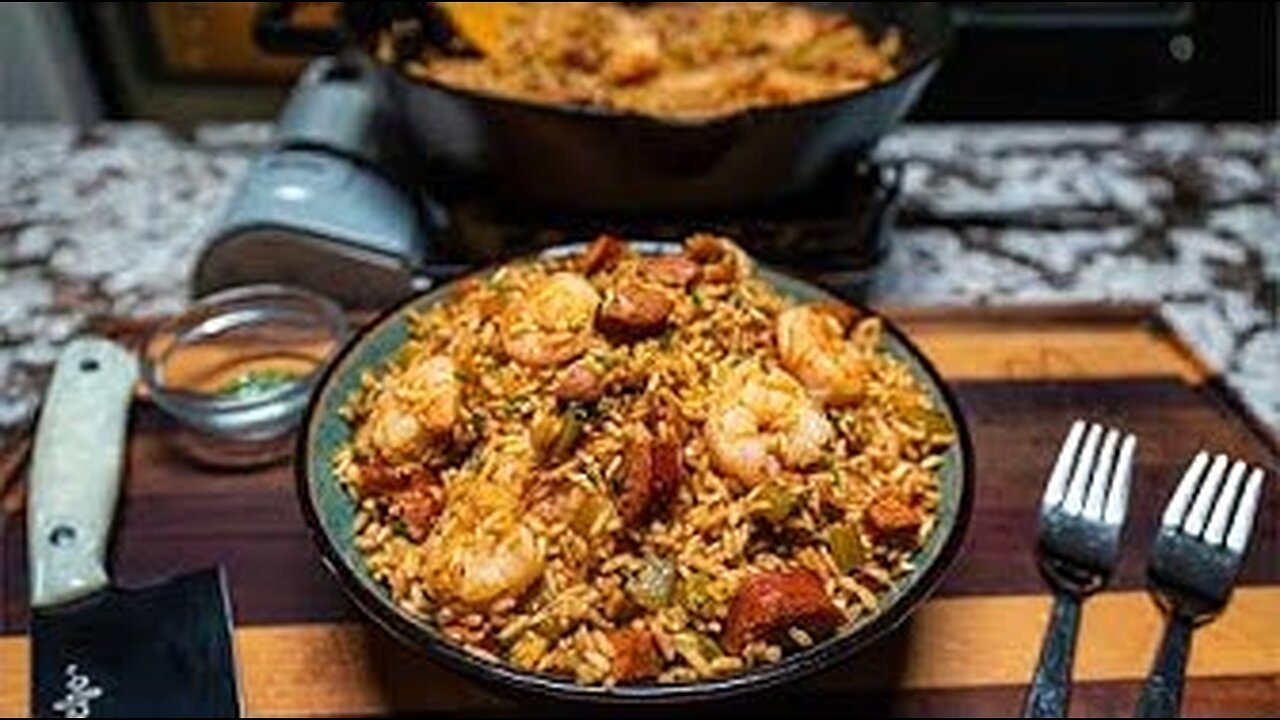 One Skillet Cajun Dirty Rice with Shrimp & Sausage