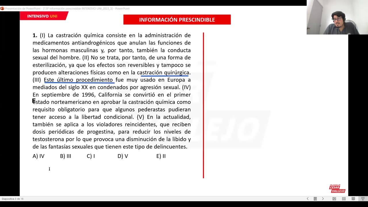 INTENSIVO VALLEJO 2024 | Semana 13 | RV S1 | Filosofía | Álgebra