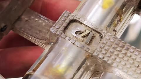 Very unusual transparent bicycle pedals.