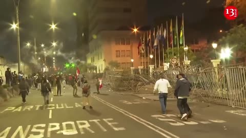 Clashes erupt outside Peruvian Congress as anti-government protests by youth groups continue