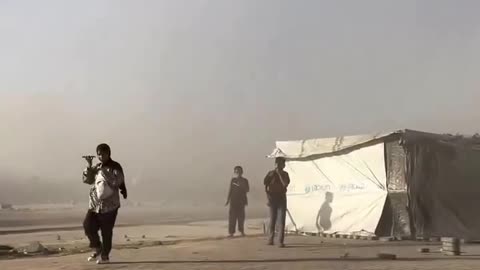 Yesterday Israel dropped toxic gas bombs by drones in the vicinity