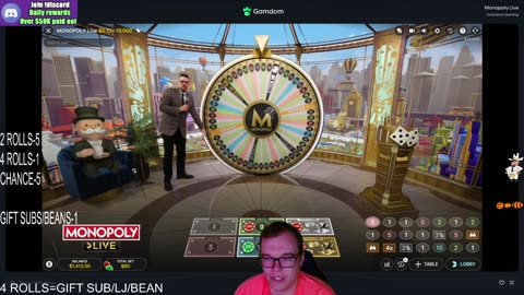 MONOPOLY LIVE CASINO GAME MAYHEM! 4 ROLLS=CHAT WINS BIG