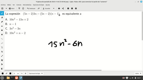 pregunta de matemáticas examen de admisión