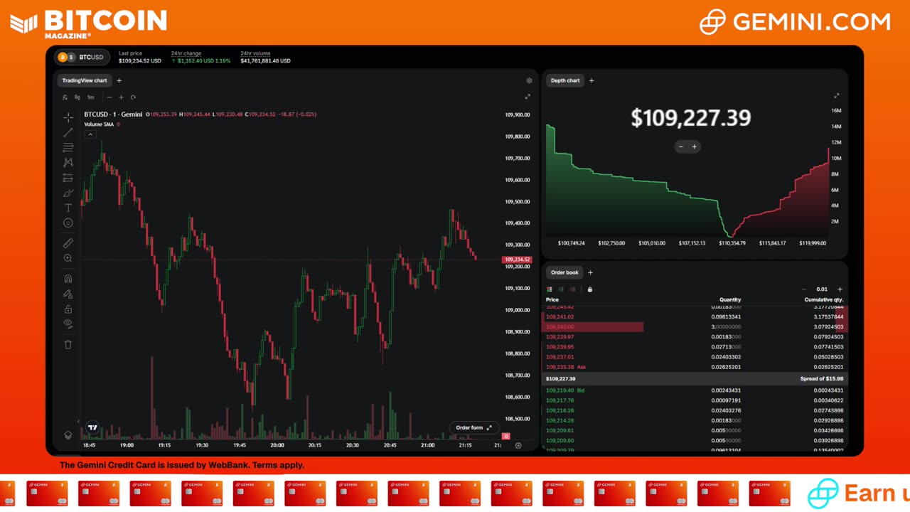 LIVE: BITCOIN BULL MARKET WATCH PARTY FEAT. GEMINI