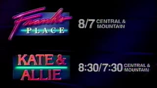 November 20, 1987 - CBS Promos for 'Frank's Place' 'Kate & Allie' & 'Mighty Mouse'