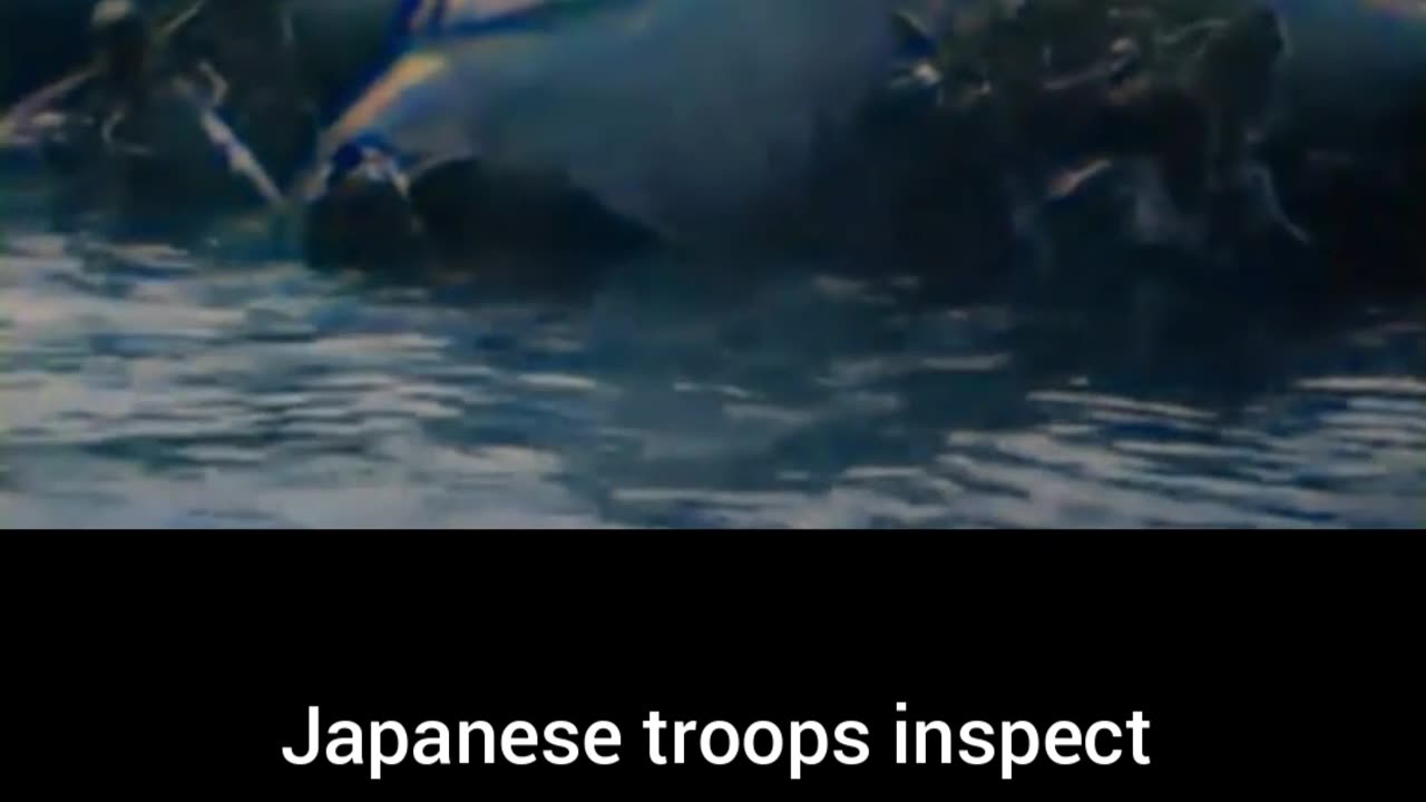 Japanese troops inspect loot downed US bomber1942 capture #Colourized footage 🇯🇵 🛩️ 🇺🇸 🎥