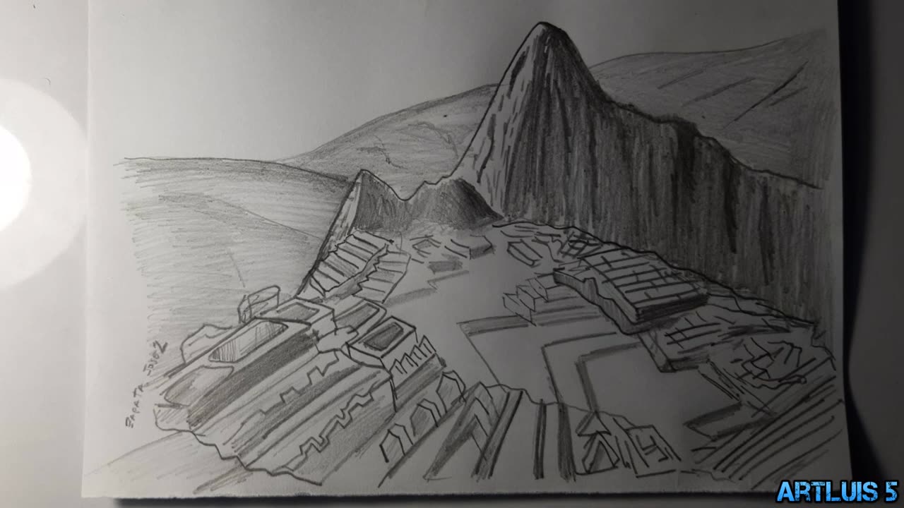 How to draw Machu Picchu