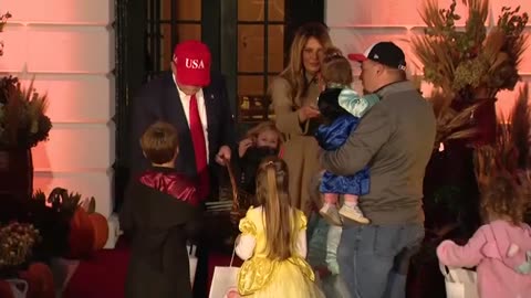 Trump & Melania Greet Kids at White House Halloween Bash | Festive Night in Washington | AC15