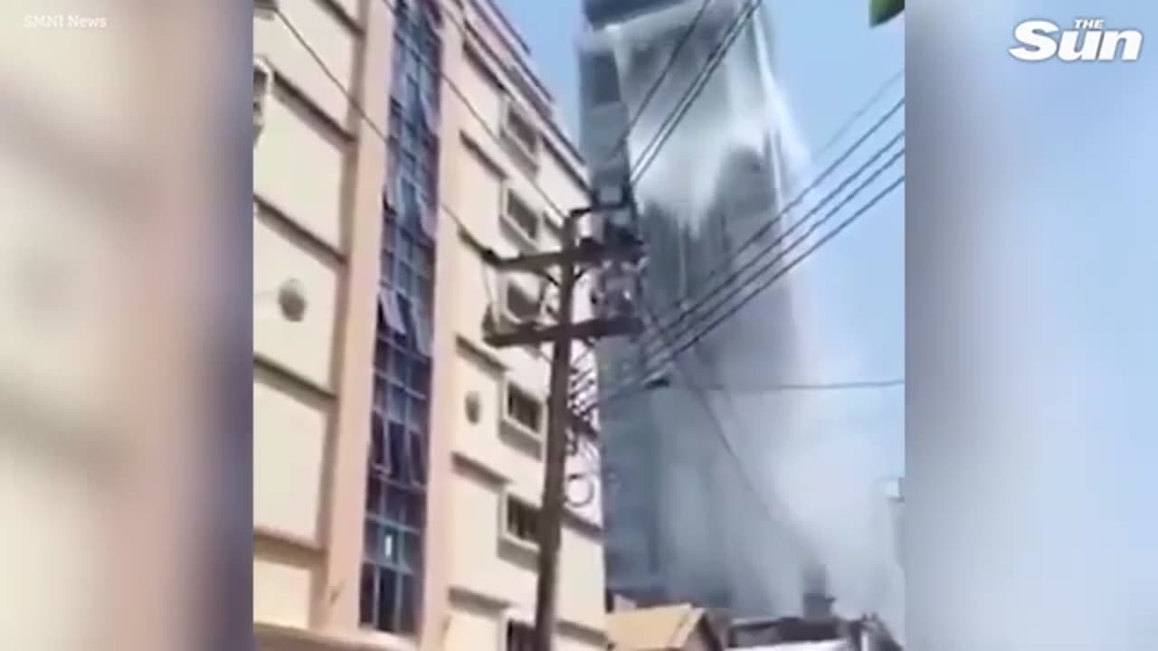 Building COLLAPSES as thousands feared dead in huge Thailand earthquake