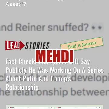 Fact Check: Rob Reiner DID Say He Was Working On Series About Putin And Trump's Relationship