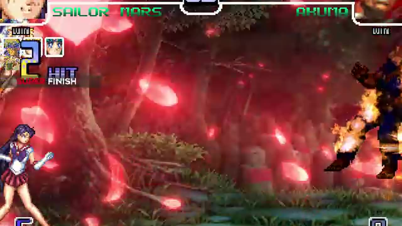 Sailor Moon, Sailor Mars, Sailor Venus, and Sailor Mercury (Me) Vs Akuma