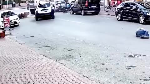 🚗🏍️💥 Car Hits Biker and Throws Him Into the Air! | Shocking Road Accident 😱⚡