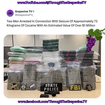 Two Men Arrested After 73 Kilograms Cocaine Seizure Worth Over $1M