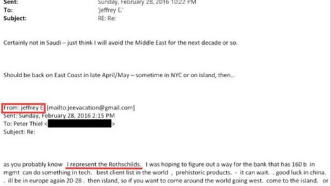 I represent the Rothschilds' - Epstein