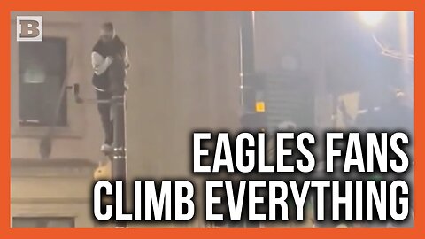 Eagles Fans Climb Everything in Sight After Win That Brings Team to Super Bowl