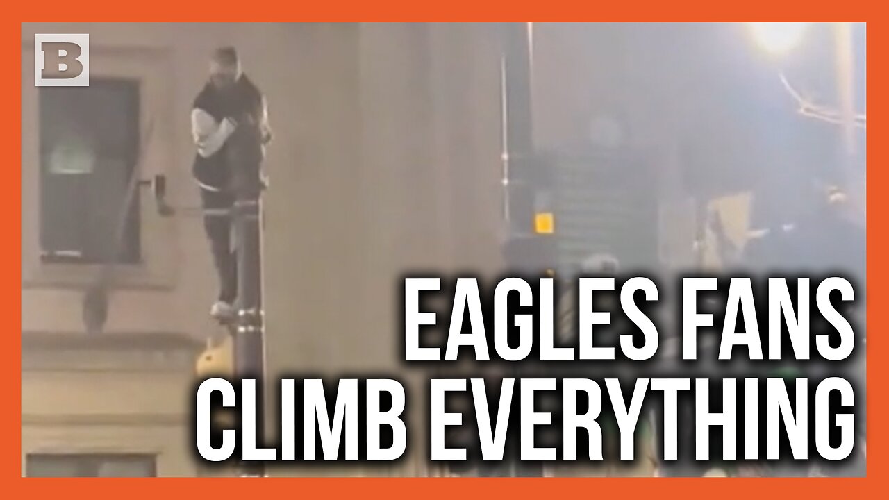 Eagles Fans Climb Everything in Sight After Win That Brings Team to Super Bowl
