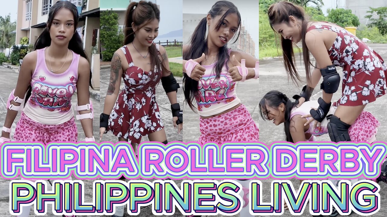 🇵🇭 Filipina Beauties Pocahontas & Morena Barbie Roller Blading Beach Side! Island Living Philippines