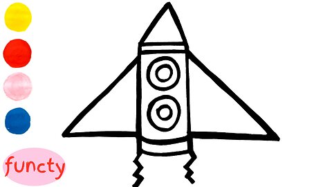 How to draw and color rocket for kids