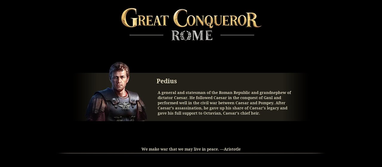 Great Conqueror Rome Chapter 12: The End of the Republic: Rome-Octavian pt.1