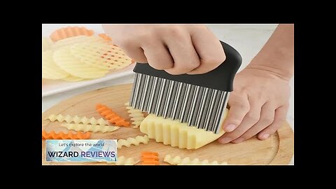 Stainless Steel Potato Chip Slicer Dough Vegetable Fruit Crinkle Wavy Kitchen Knife Review