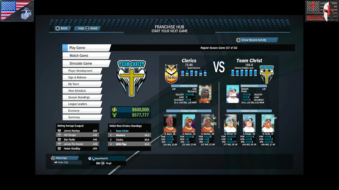 Based Sportsball 2025: Regular Season - Game #157 [Team Christ vs. Clerics]