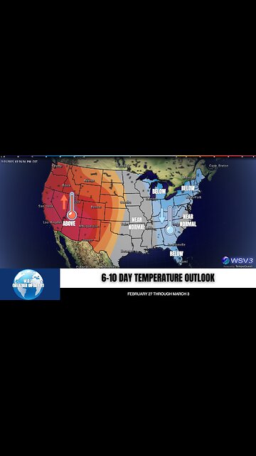 🌡️ Above Avg Temps West, Cooler East: 6-10 Day Outlook! #shorts #weather #forecast