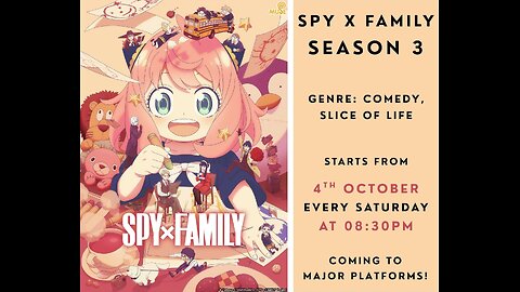 Spy X Family Season 3 - Anya is back this Fall Season to Deliver more of her Adorable Comedy Gold Antics this Halloween Season