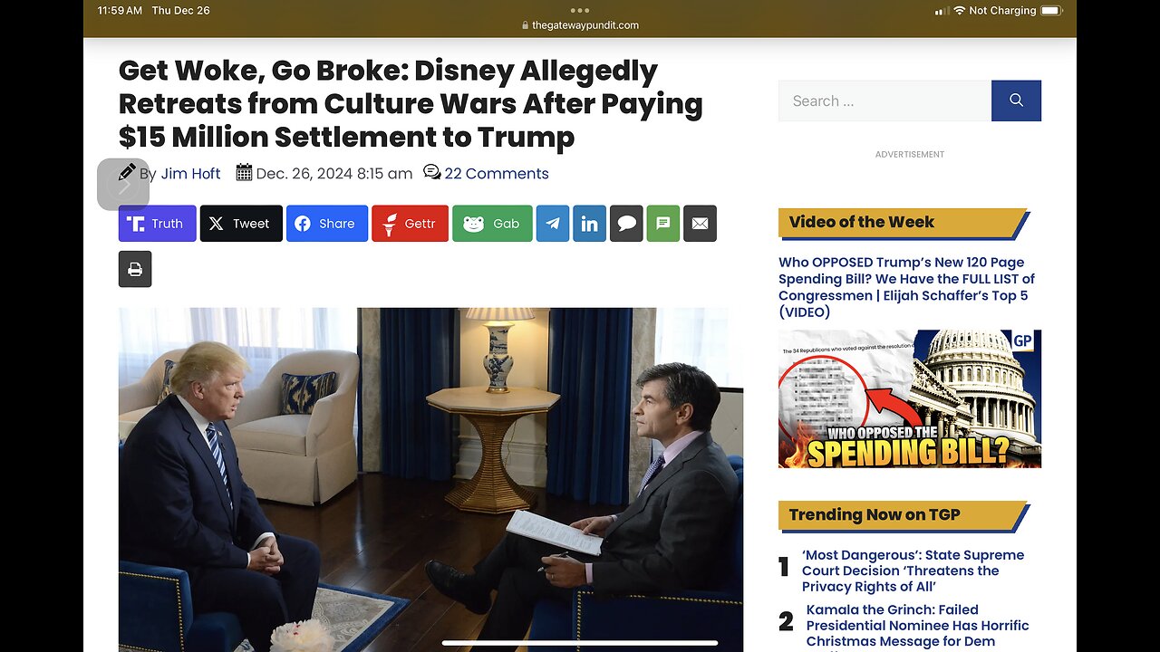 Get Woke, Go Broke: Disney Allegedly Retreats from Culture Wars After $15 M Settlement to Trump