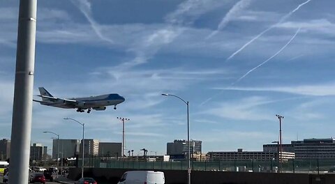 Donald Trump's Air Force one has landed in California.