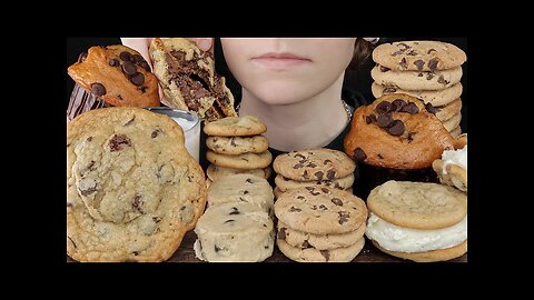 ASMR Chocolate Chip Desserts Mukbang 😋 | Nutella , Cookie Dough, Ice Cream & Muffin Eating Sounds