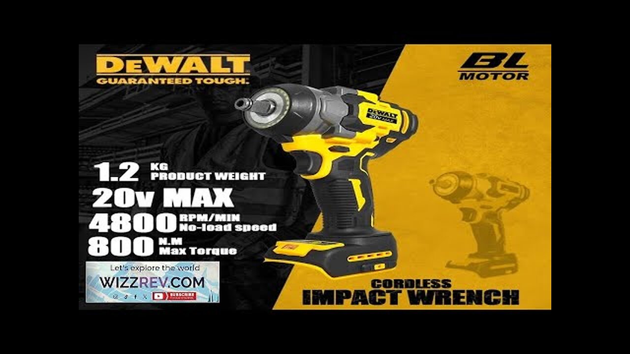 DEWALT800N.M Cordless Impact Spanner High Probability High Speed Power Tool Multifunctional Review