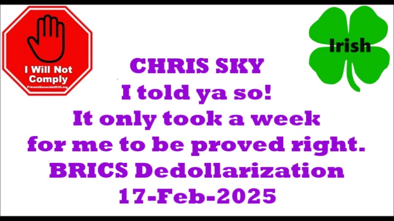 CHRIS SKY I told ya so. And it took a week for me to be proved right 17-Feb-2025