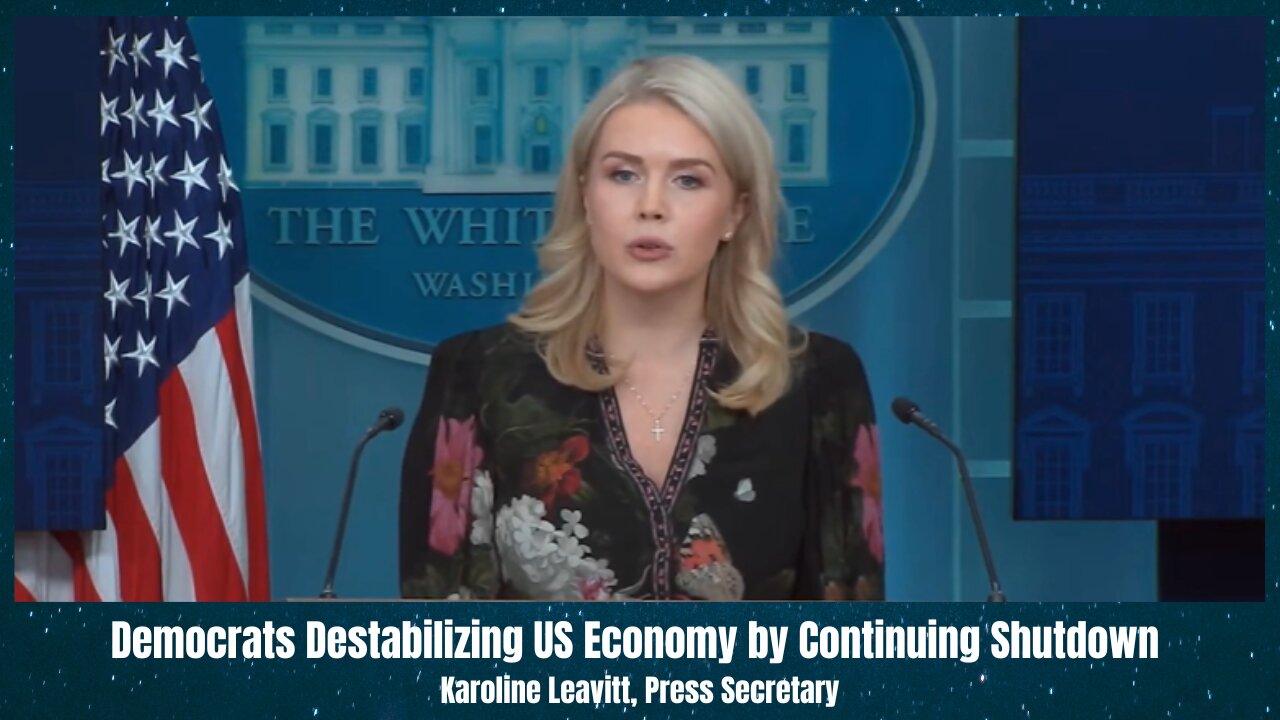 Democrats Destabilizing US Economy by Continuing Shutdown - Karoline Leavitt, Press Secretary