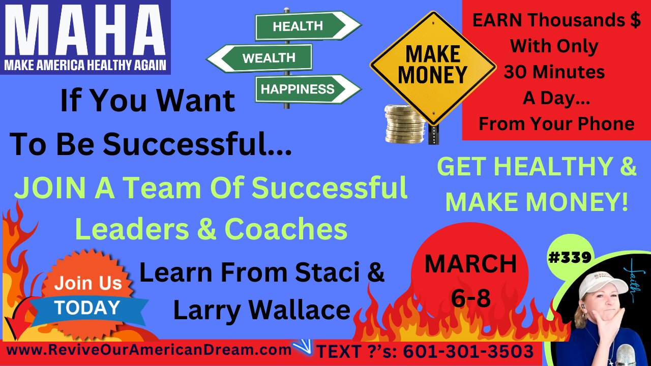 #339 If You Want To Be Successful, JOIN A Team Of Successful Leaders & Coaches + ADD Products That Work...Heal, Make You Healthy & Feel Great = An Opportunity Of A Lifetime...JOIN US & CHANGE YOUR LIFE TODAY! Get Healthy & Make Money!