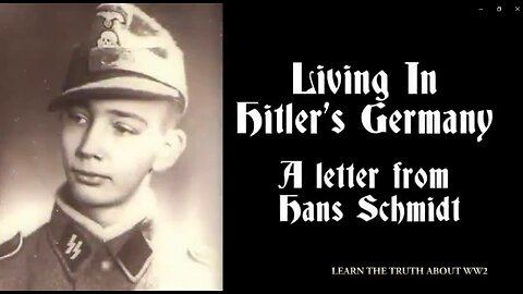 (1993) Letter from Hans Schmidt about living in Hitler's Germany