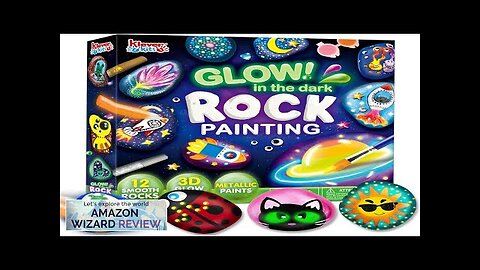 JOYIN 12 Rock Painting Kit- Glow in The Dark 43 Pcs Arts Review