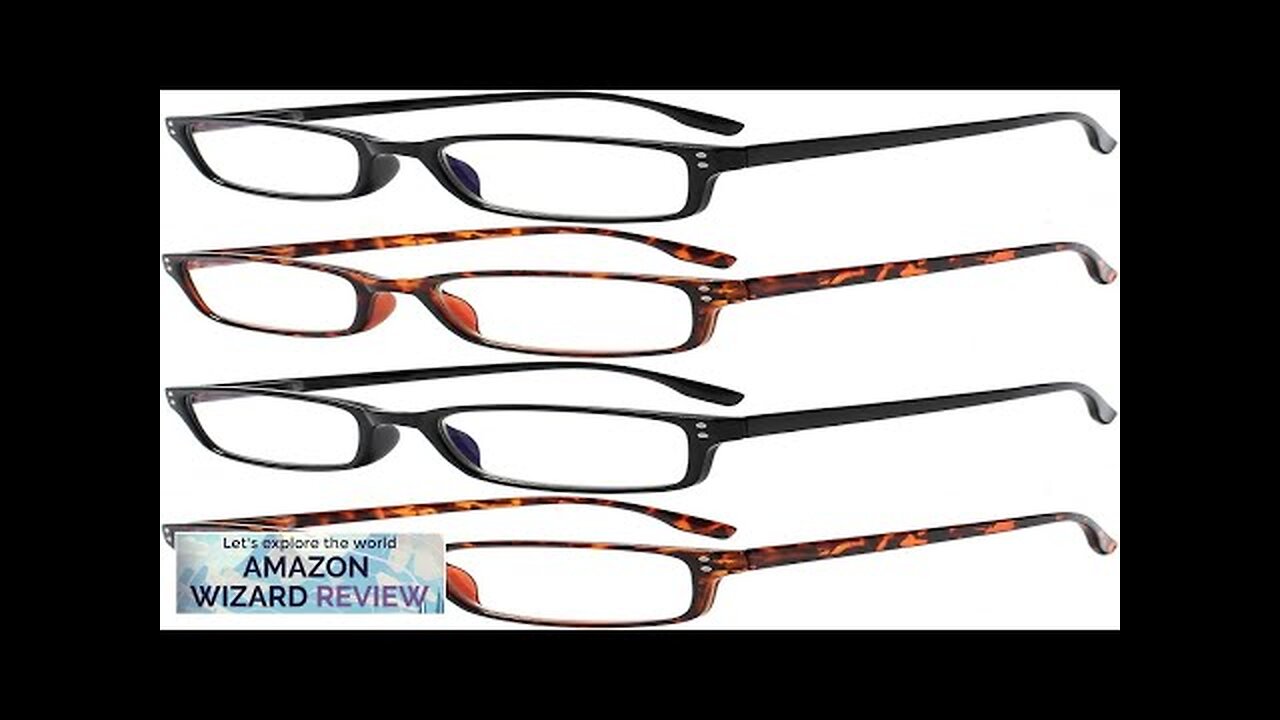 Kerecsen 4 Pack Reading Glasses for Women/Men Spring Hinges Readers Glasses Lightweight Review