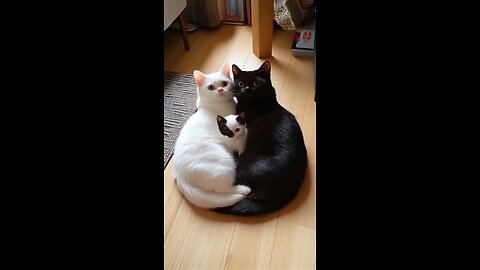 White & Black couple cat🥳🥳🤩🤩🥰🥰