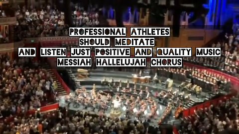 Pro athletes shud meditate and listen just positive and quality music Messiah Hallelujah Chorus