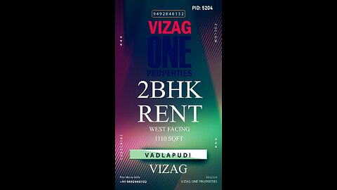 West Facing 2bhk For Rent in Vizag #Visakhapatnam #Vizagoneproperties