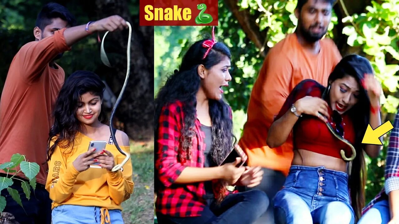 🐍Snake Prank on Cute Girls😲😲 PrankBuzz.