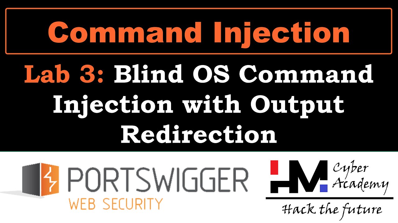Command Injection 3 | Blind OS Command Injection with Output Redirection