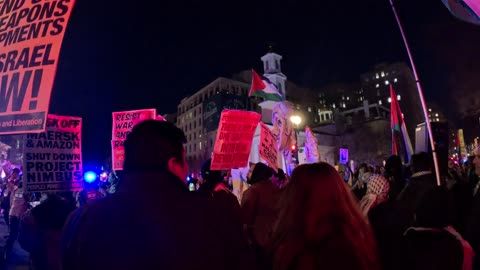 Protestan afuera de la Casa Blanca contra los sionistas Netanyahu y Trump.