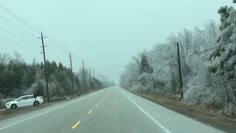 Freezing Rain Ice Storm in Ontario Canada