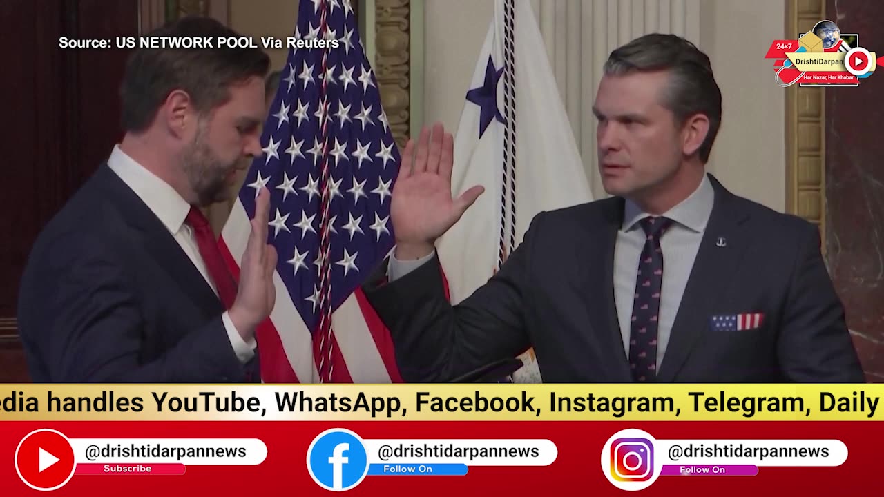 Hegseth Takes Oath as Defense Secretary