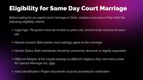 Same Day Court Marriage in Delhi