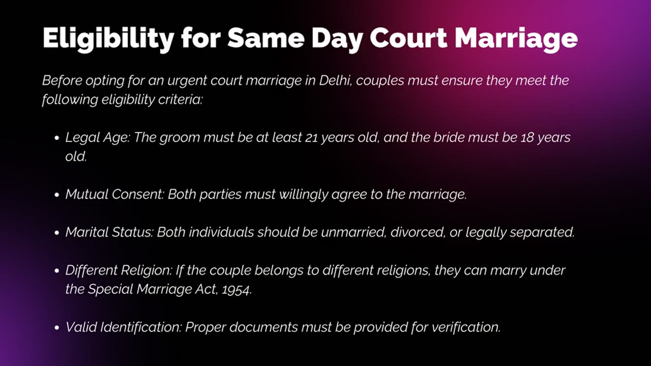 Same Day Court Marriage in Delhi